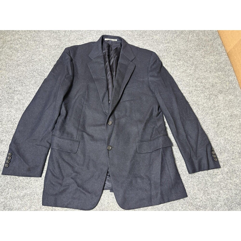 Hickey Freeman Sport Coat Mens 42R Blue Wool Madison 2 Btn Notch Lined USA